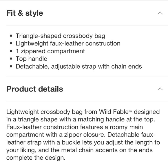 NWT Wild Fable Triangle Rhinestone Black Crossbody Handbag - Picture 15 of 16